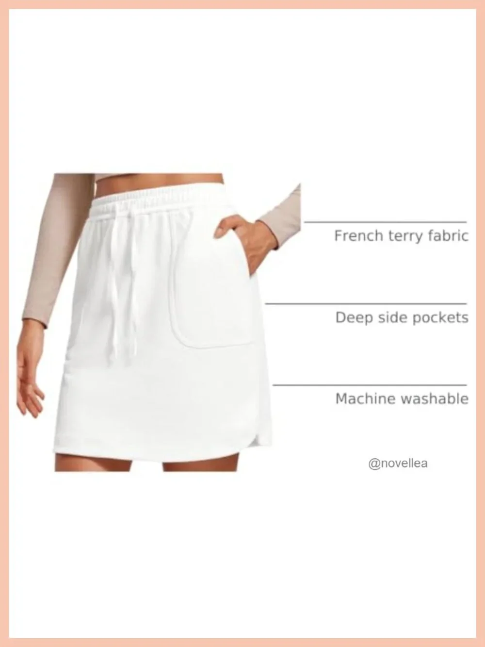 Comfy Cotton Sweat Skirt High Rise with Pockets 17